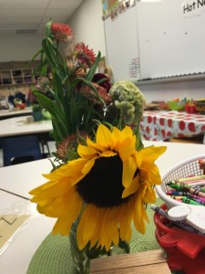 Beautiful flowers I was given from my teaching partner from last year and drawing "STILL ART" pictures!